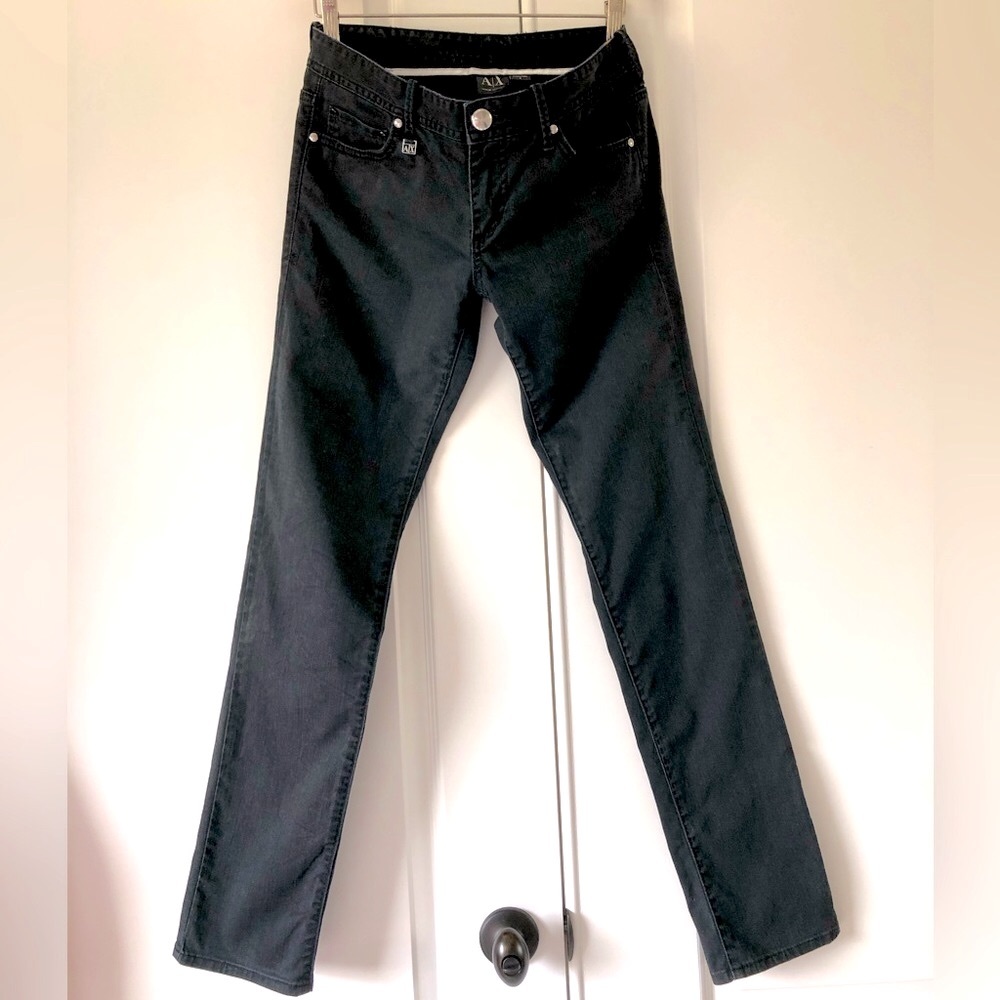 Armani exchange Hip hugger 5 pocket straight leg cotton Black Jean Size 6 32" L